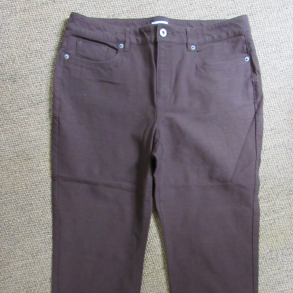 EUC Liz & Co. Brown Stretch Capri Crop Pants 10